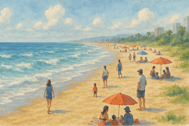 Summer beach scene